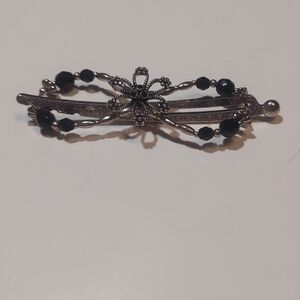 Lilla Rose Elegant Silver and Black Hair Clip Large
